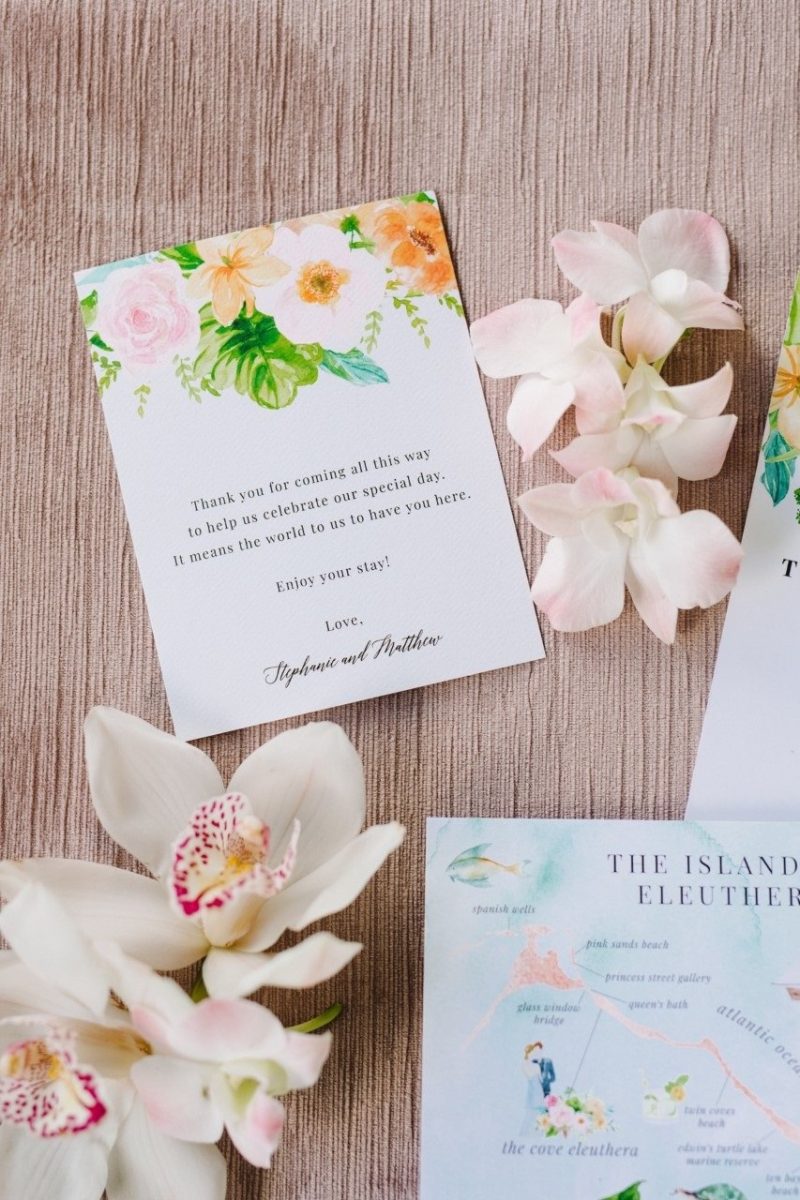 Welcome bag note