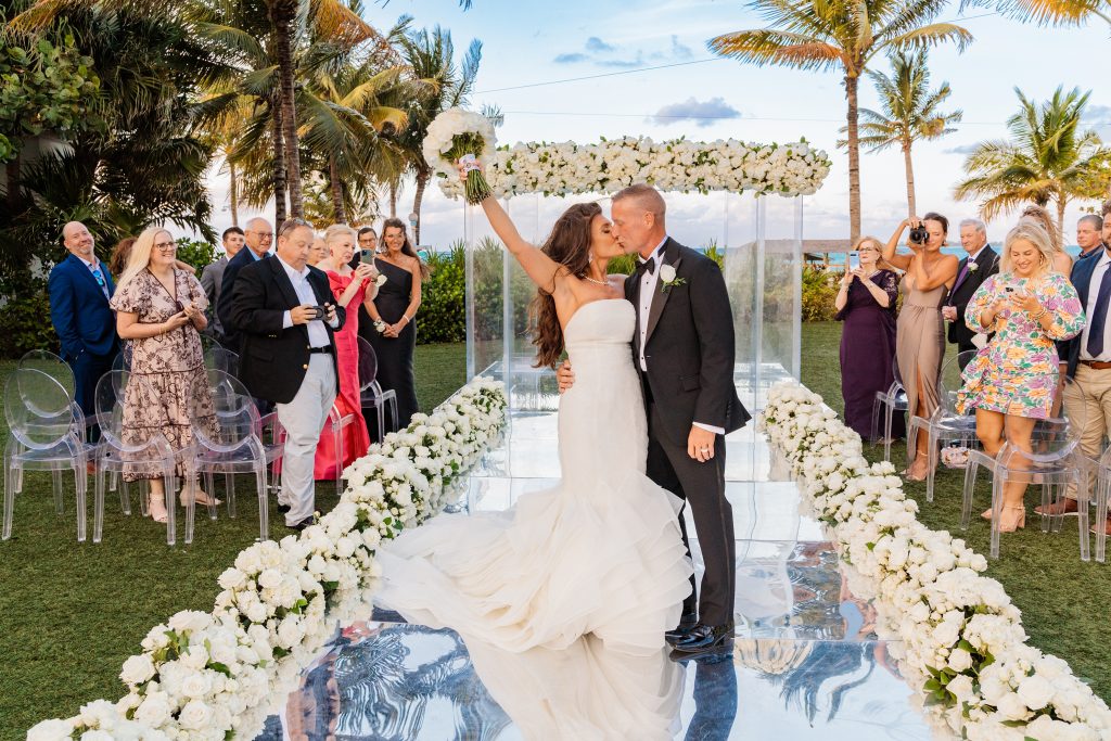 Romantic, Glamorous Garden Wedding in The Bahamas