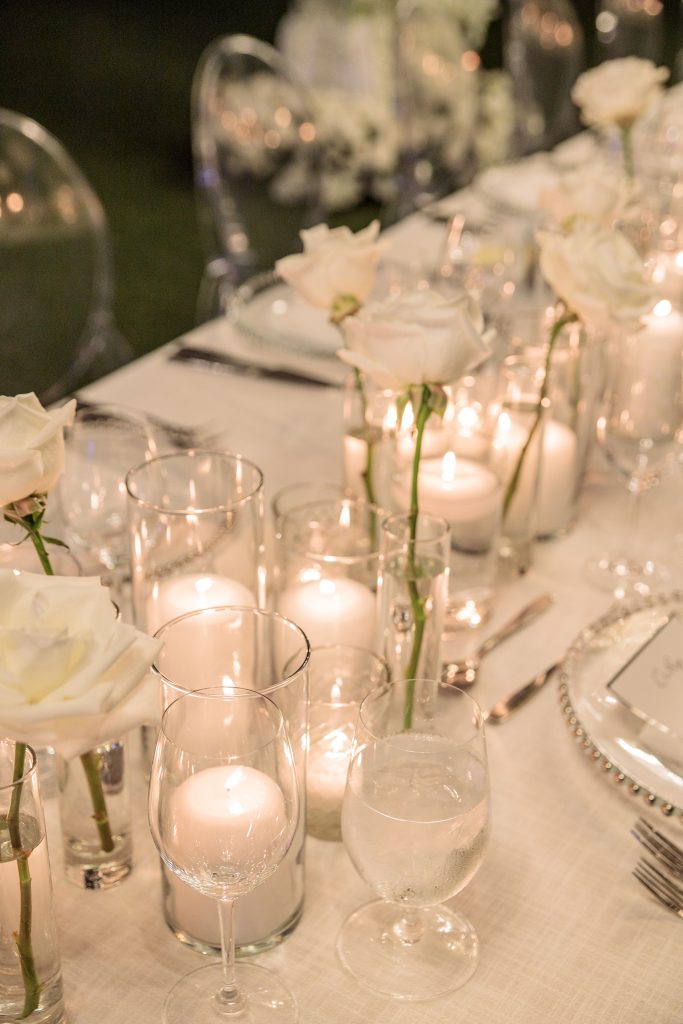 Table setting at luxury Bahamas wedding