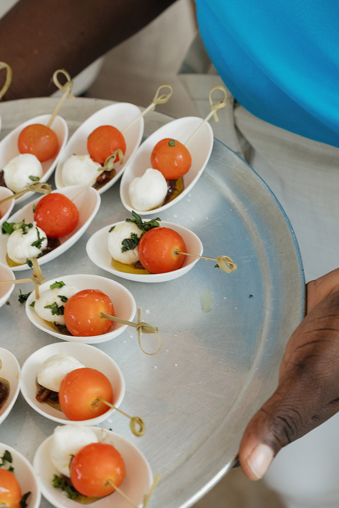 Cocktail hour at a luxury Bahamas wedding