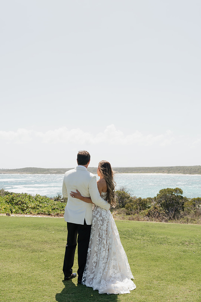 Bride and groom in Eleuthera, Bahamas