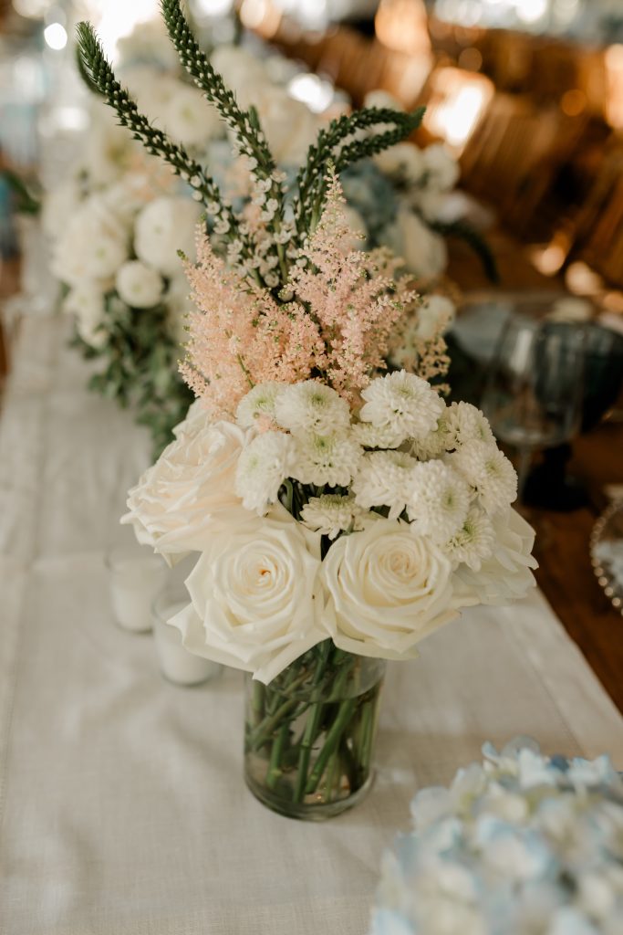 Lush floral bouquets at an Exuma, Bahamas wedding