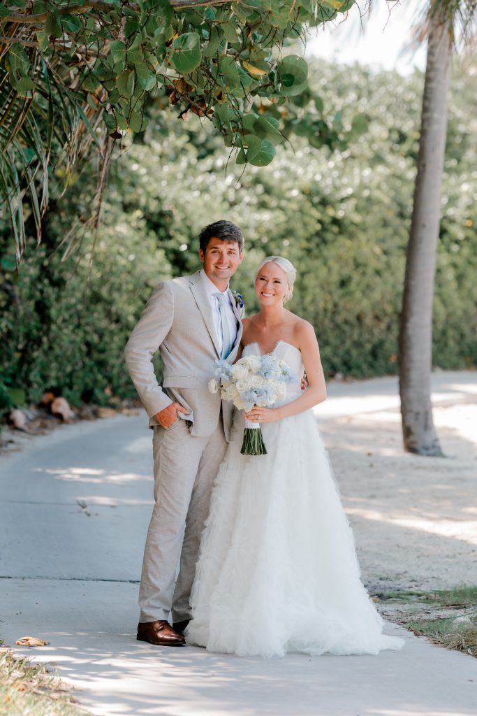 Bride and groom in Exuma, Bahamas