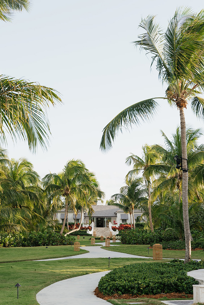 Potlatch Club wedding venue entrance in the Bahamas
